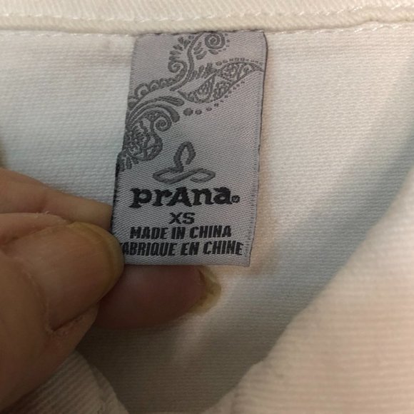 PRANA White Slate Rim Denim Jacket Lightly Distressed XS - Picture 9 of 15